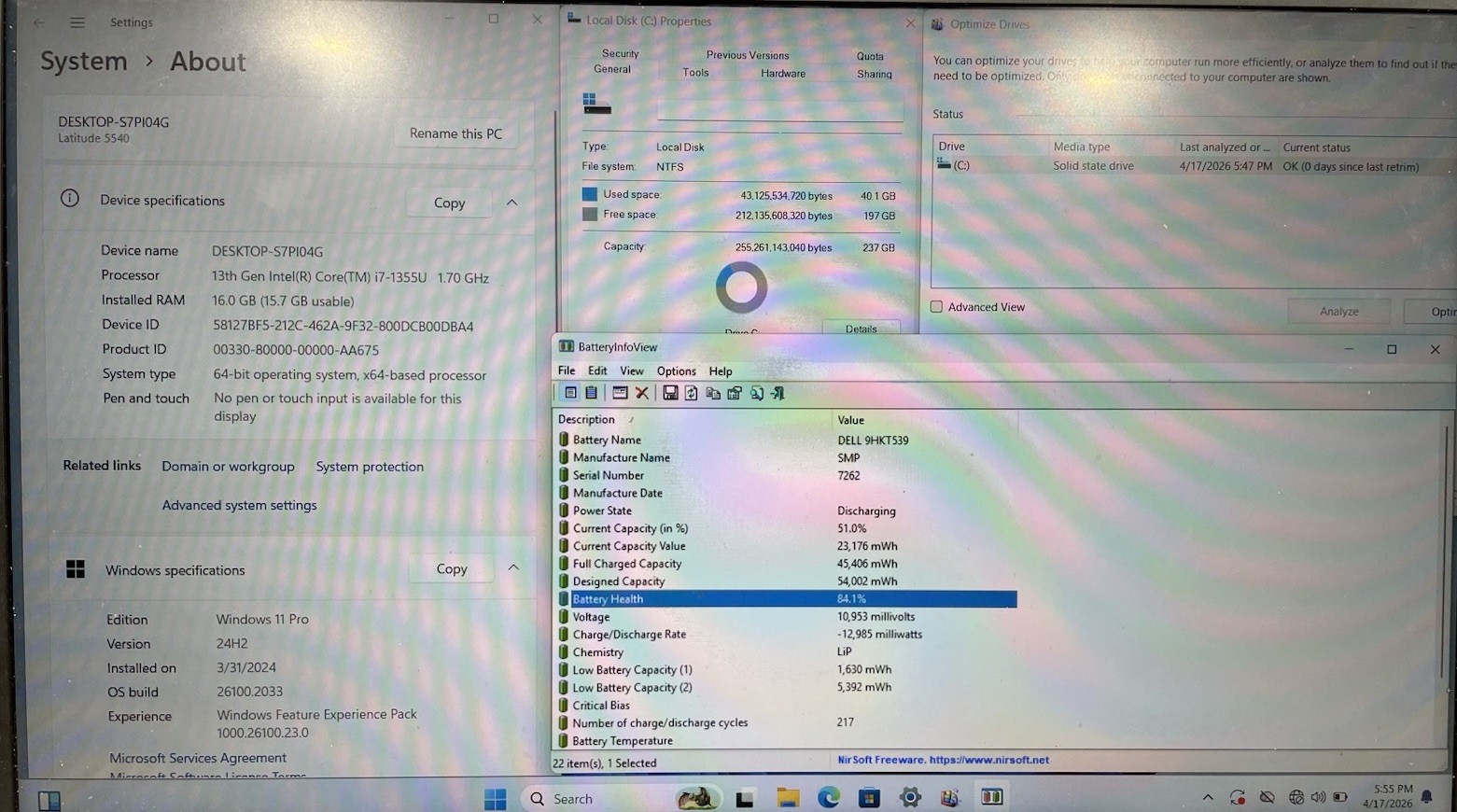 Dell Latitude 5540, Intel Core i7-1355U 1.70GHz, 16GB RAM, 256GB SSD, WINDOWS 11