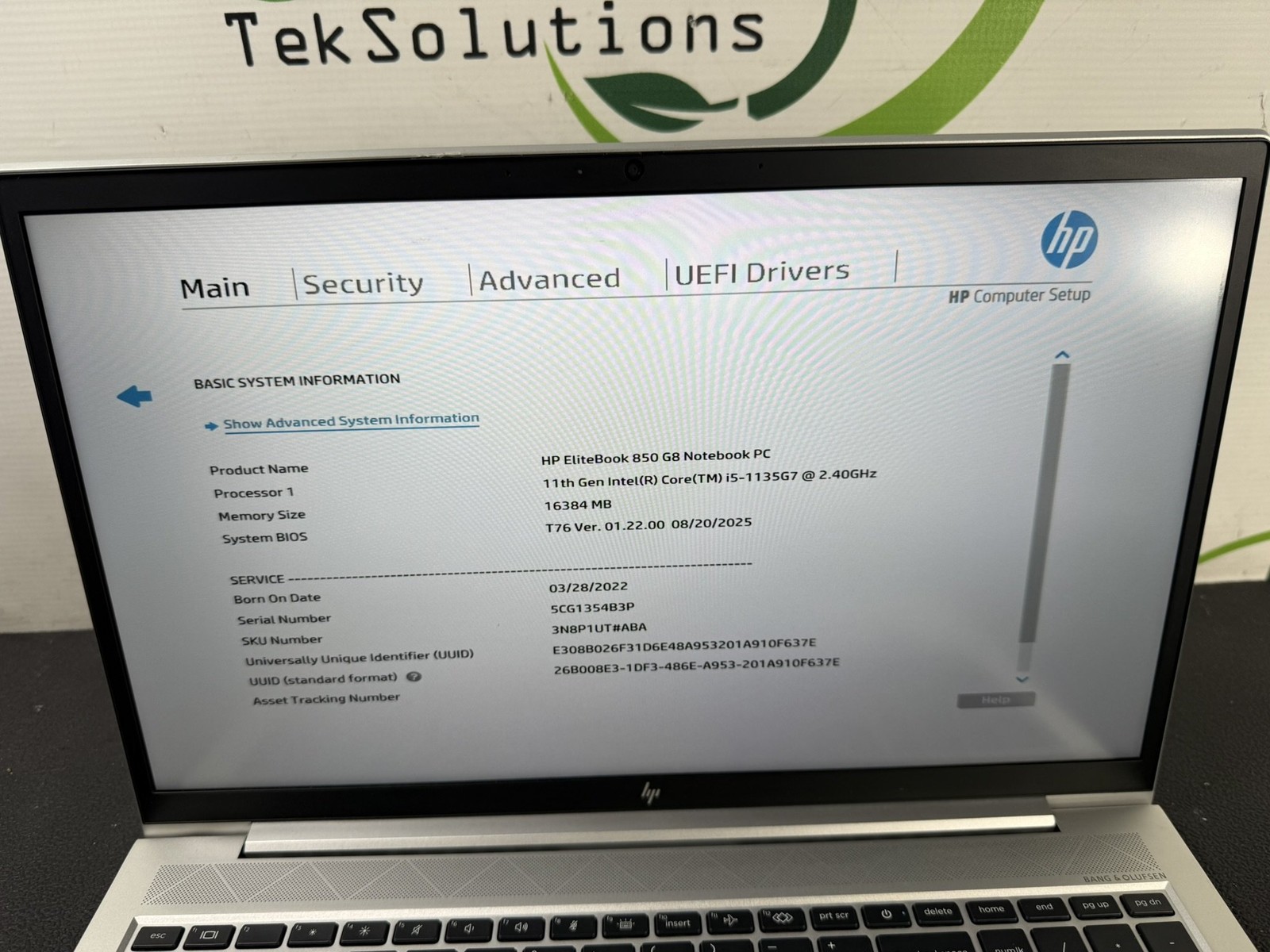 HP EliteBook 850 G8 15.6″ Core i5-1135G7 2.4GHz 16GB DDR4 256GB SSD – READ