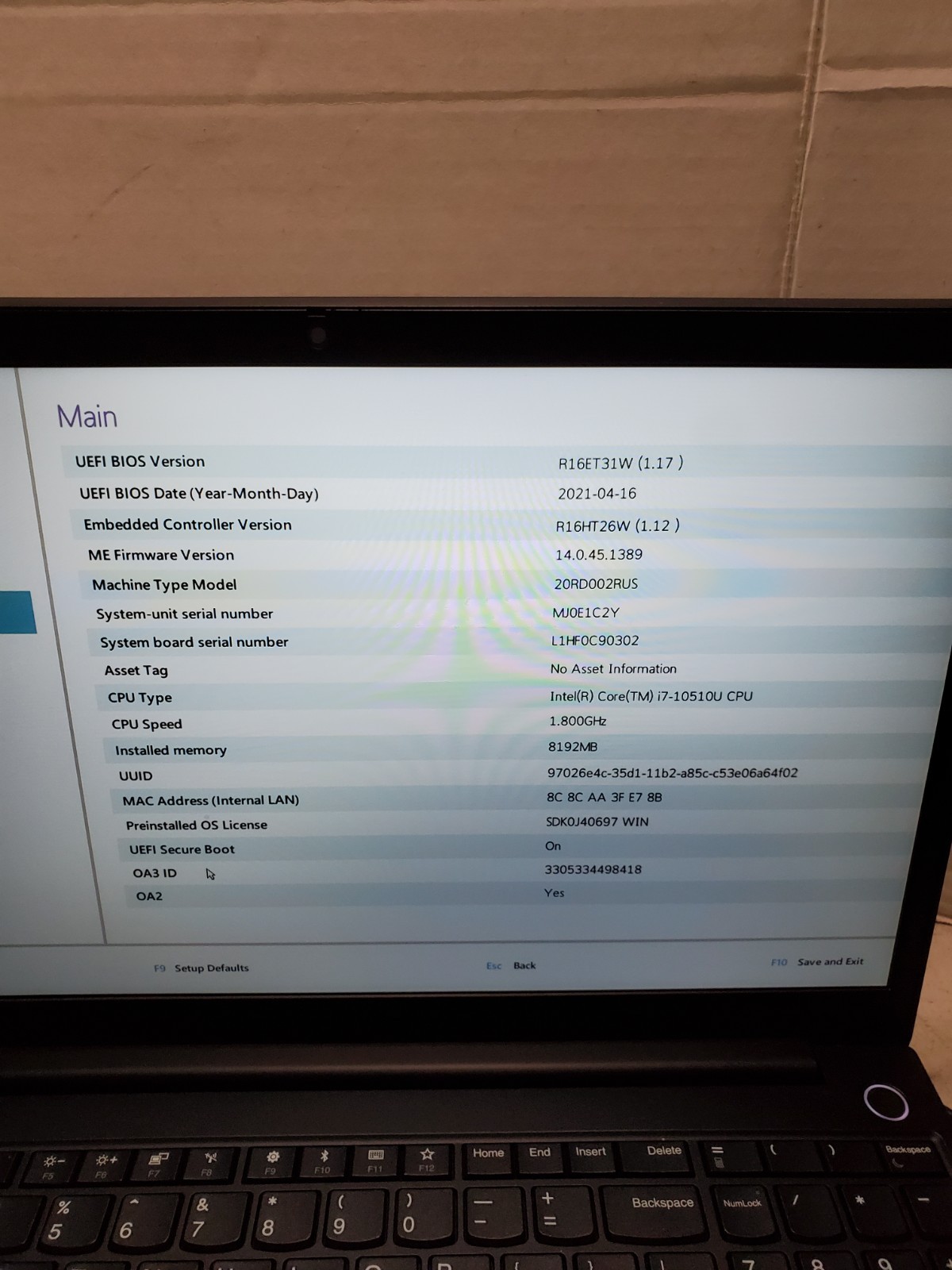 Lenovo ThinkPad E15 Gen 1 15.6″ i7-10510U 8GB RAM No SSD/OS! BIOS PW! #69