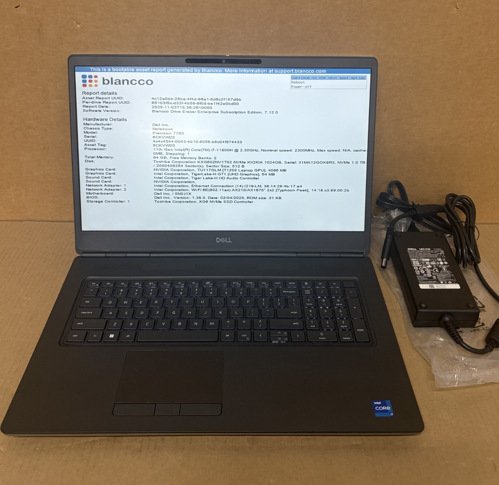 Dell Precision 7760 i7-11800H | 64GB RAM | 1TB SSD | T1200 GPU | ADAPT INC. 2 H