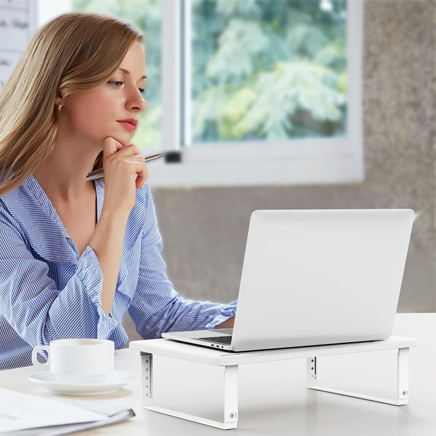 Height Adjustable Laptop Stand for MS01 Monitor Stand Riser, Computer, Printer