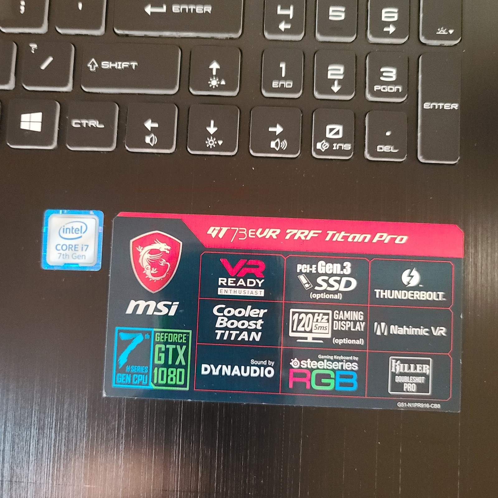 MSI GT73EVR 7RF TITAN PRO GAMING LAPTOP i7-7820HK 32GB RAM GTX 1080 512GB SSD