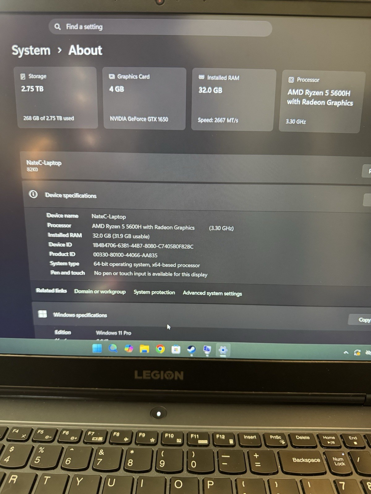 Lenovo Legion 5 17ACH6 Gaming Laptop AMD Ryzen 5 5600H 32GB 3TB SSD GTX 1650
