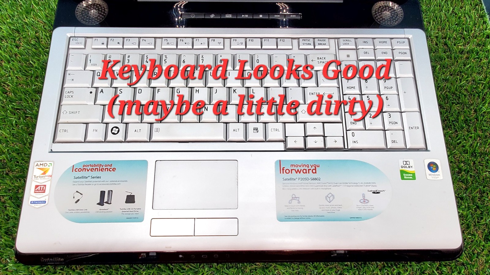 (For Parts Repair) Toshiba Satellite P205D-S8804 Laptop (Has Scratches, Scuffs)
