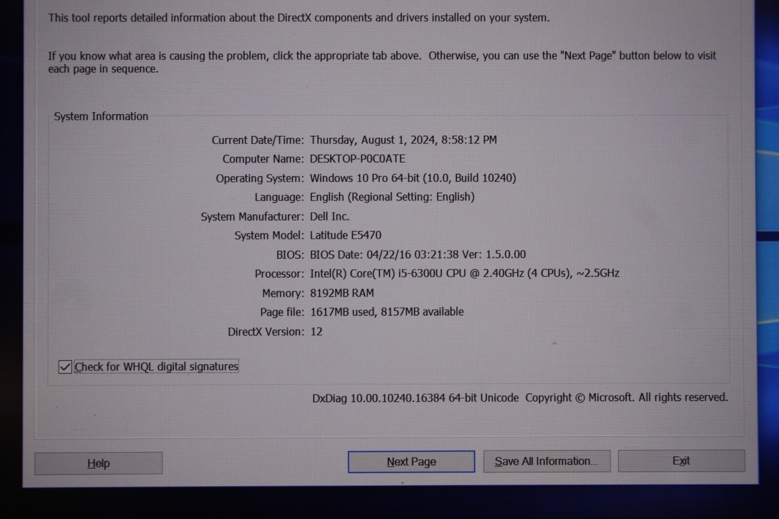 Dell Latitude E5470 14″ Intel i5-6300U 2.40GHz 8GB 128GB SSD Win 10PRO