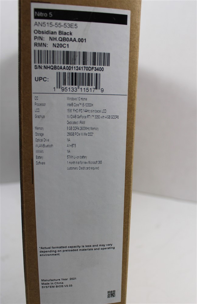 NEW Nitro 5 Gaming Laptop – AN515-55-53E5