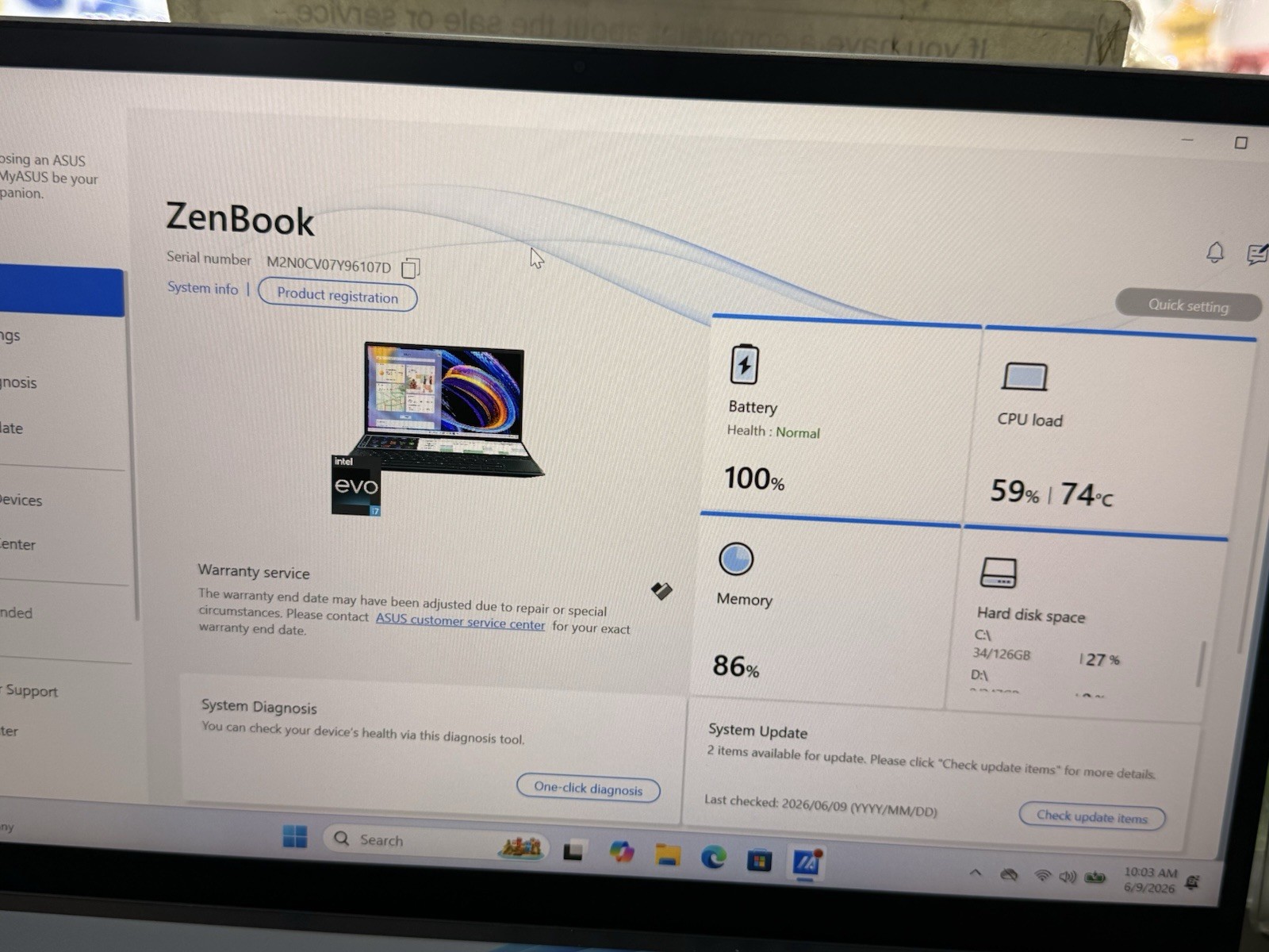 ASUS ZenBook 15.6″ Touchscreen i7 2.80GHz 16GB 512GB SSD Win 11