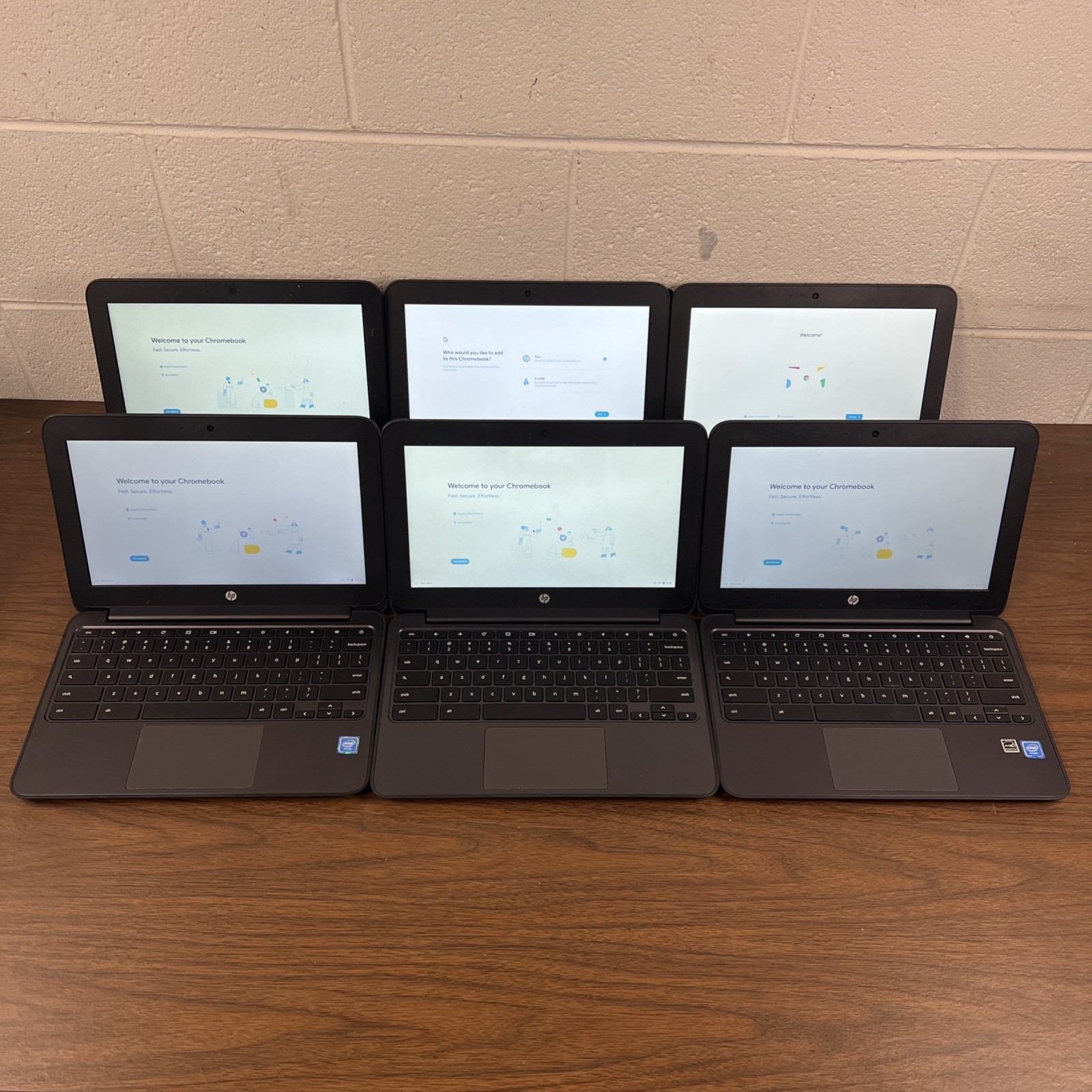 Lot Of 6 HP Chromebook 11 G5 EE | Celeron N3060 1.6GHz CPU | 4G Ram | 16G eMMC