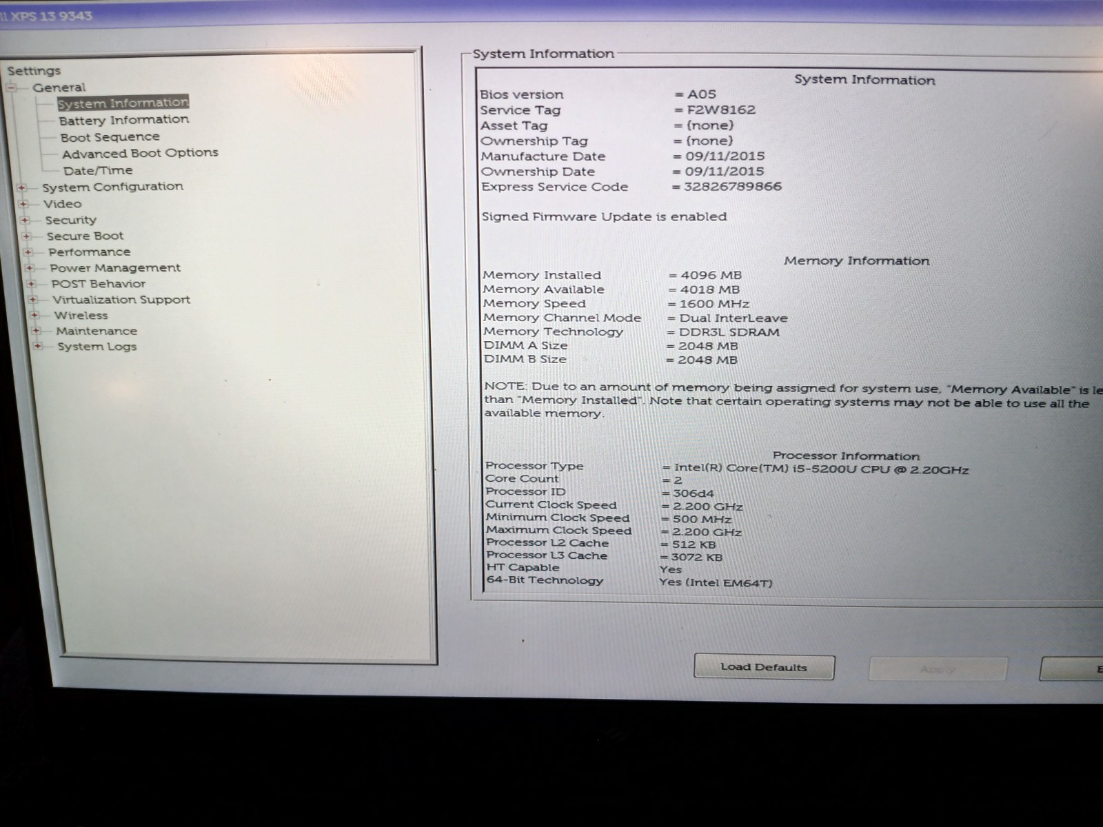 Dell XPS 13 9343 13.3″ i5-5200U 2.20GHz 4GB RAM 256GB SSD Win11 #97