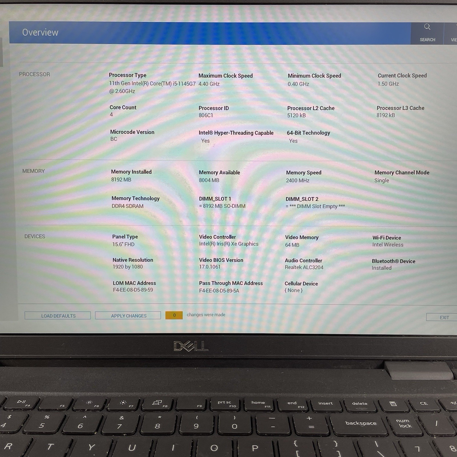 Dell Latitude 3520 15.6″ i5-1145G7 2.60 GHz 8 GB RAM No SSD/OS/AC – READ