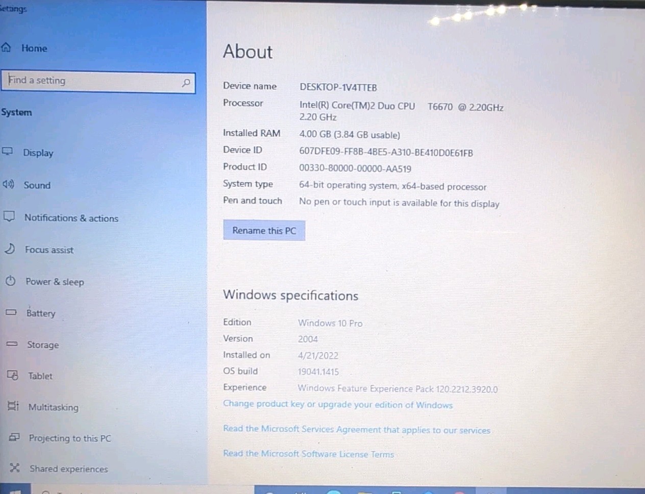 Lenovo Thinkpad SL410 Core2Duo T6670 2.20GHz/4GB RAM/240GB HDD/14″ Win 10