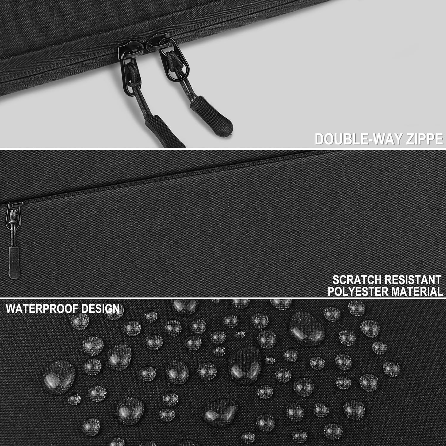 Traveling Water Resistant 14 Inch Laptop Sleeve with Pocket, Shockproof Case Bla