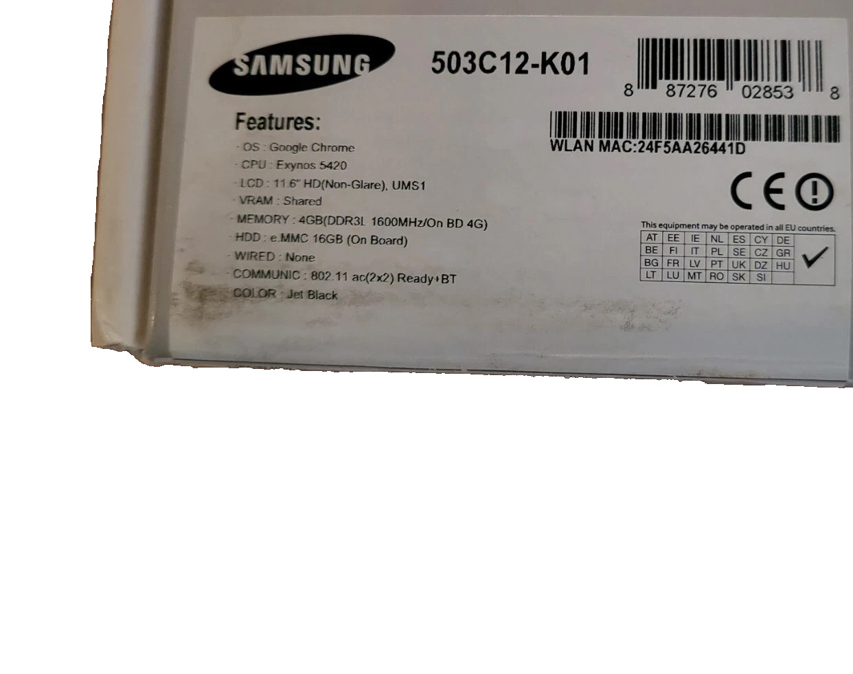 SAMSUNG XE503C12-K01US 11.6″ CHROMEBOOK 2 COMPUTER With CHARGER