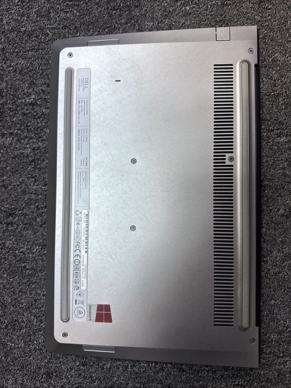 Dell Inspiron 3135 AMD A6-1450 1000MHz Password Locked, No Power Cord