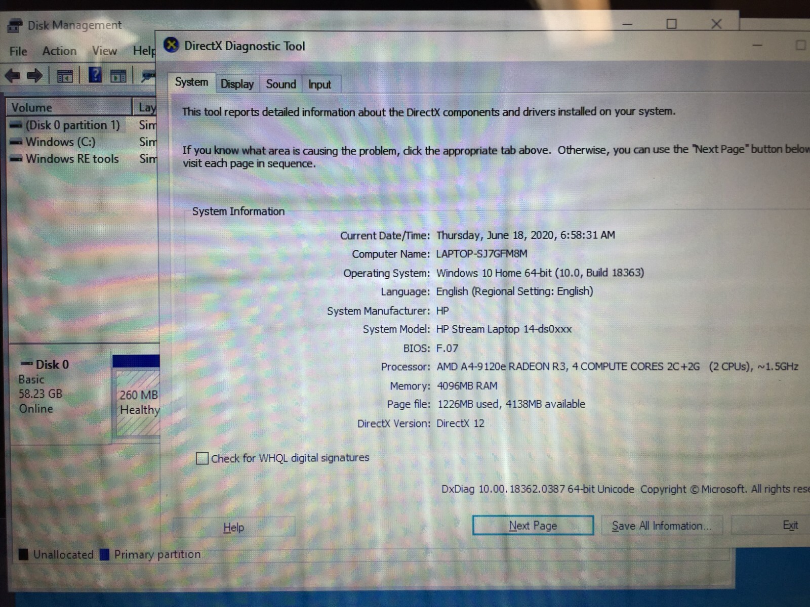 *Bad Battery* HP Stream 14-ds0023dx 14 Laptop/AMD A4-9120E/4GB RAM/64GB eMMC/W10