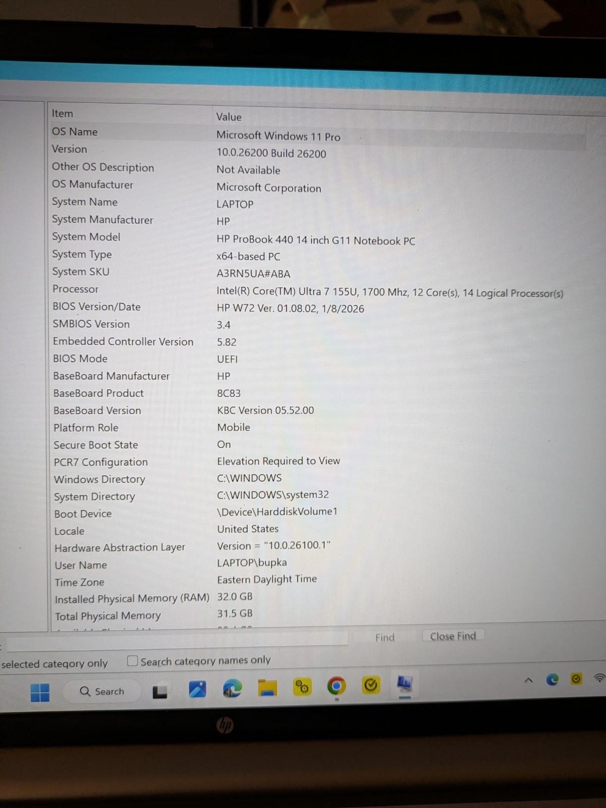 HP ProBook 440 G11 14″ NB Intel U7 32GB Ram 1TB SSD Win11P