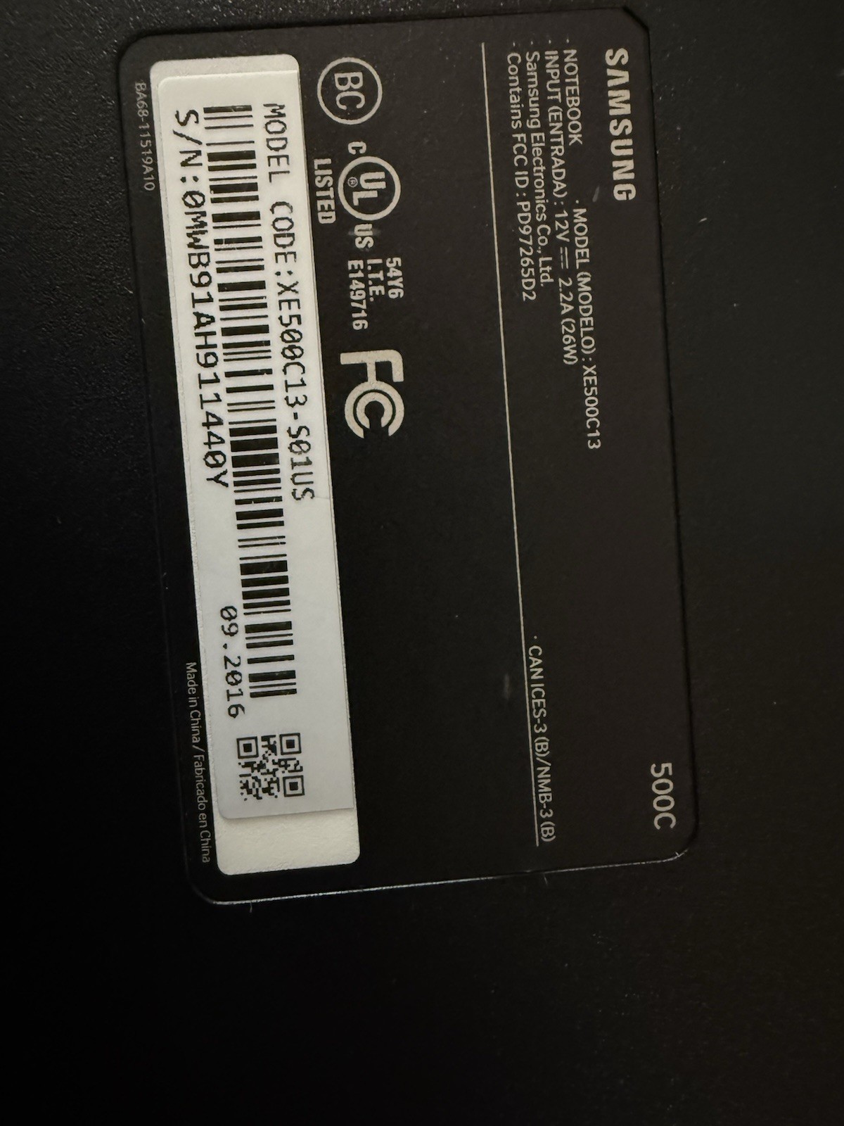 Samsung Chromebook 3 XE500C13 11.6in. (16GB, Intel Celeron N, 2.48GHz, 2GB)…