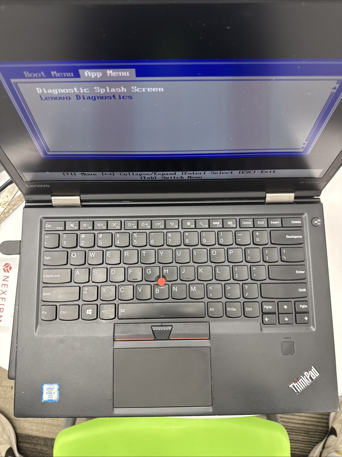 lenovo thinkpad x1 carbon 4th gen i7 (boots to bios)