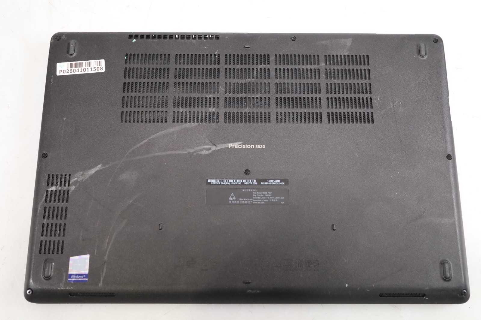 Dell Precision 3520 15.6″ Intel i5-7440HQ 8GB Quadro M620 No HDD COA OS