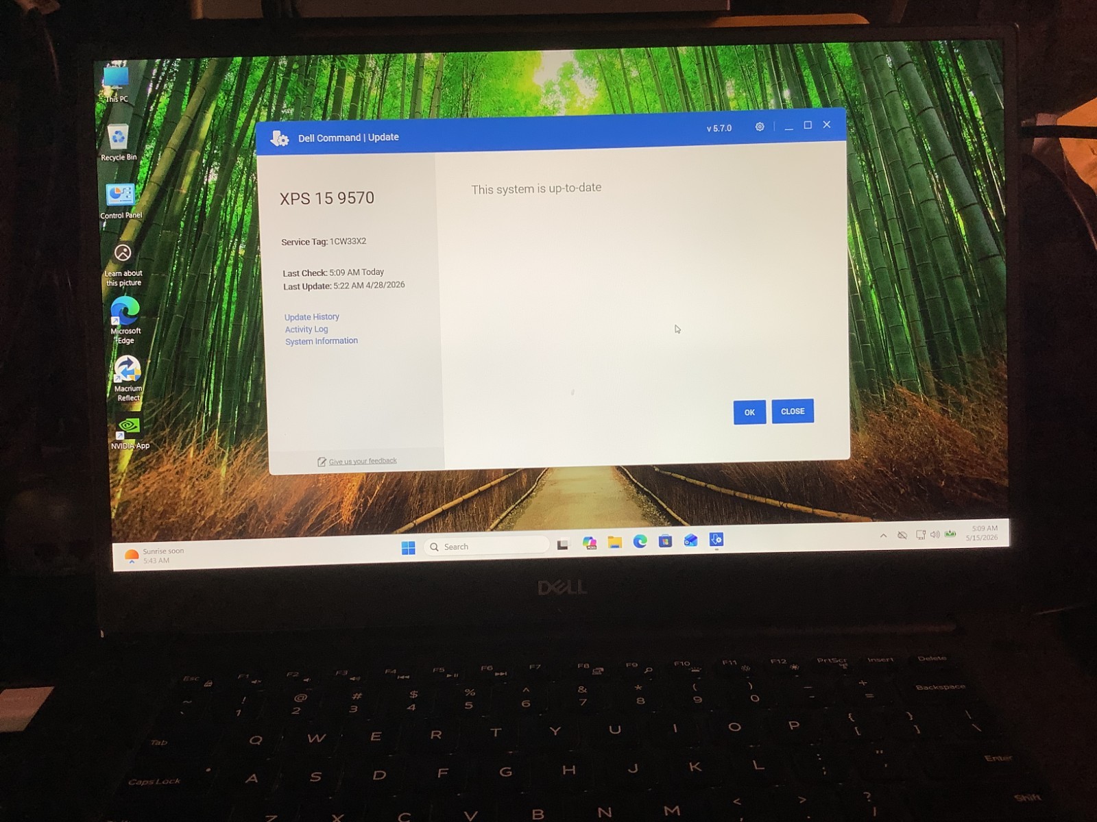 Dell XPS 9570 Gaming-GTX1050, i5-8300H, 16 GB – 512 GB Windows 11 Pro # 1CW33X2