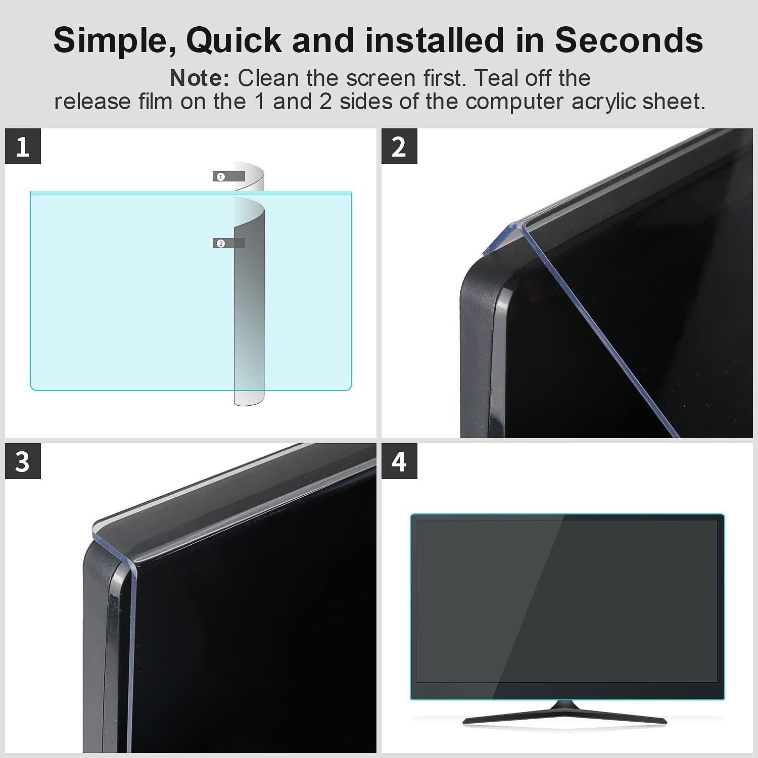 23-24 inch Blue Light Blocking Screen Protector Panel for 23, 23.6, 23.8, 24 inc