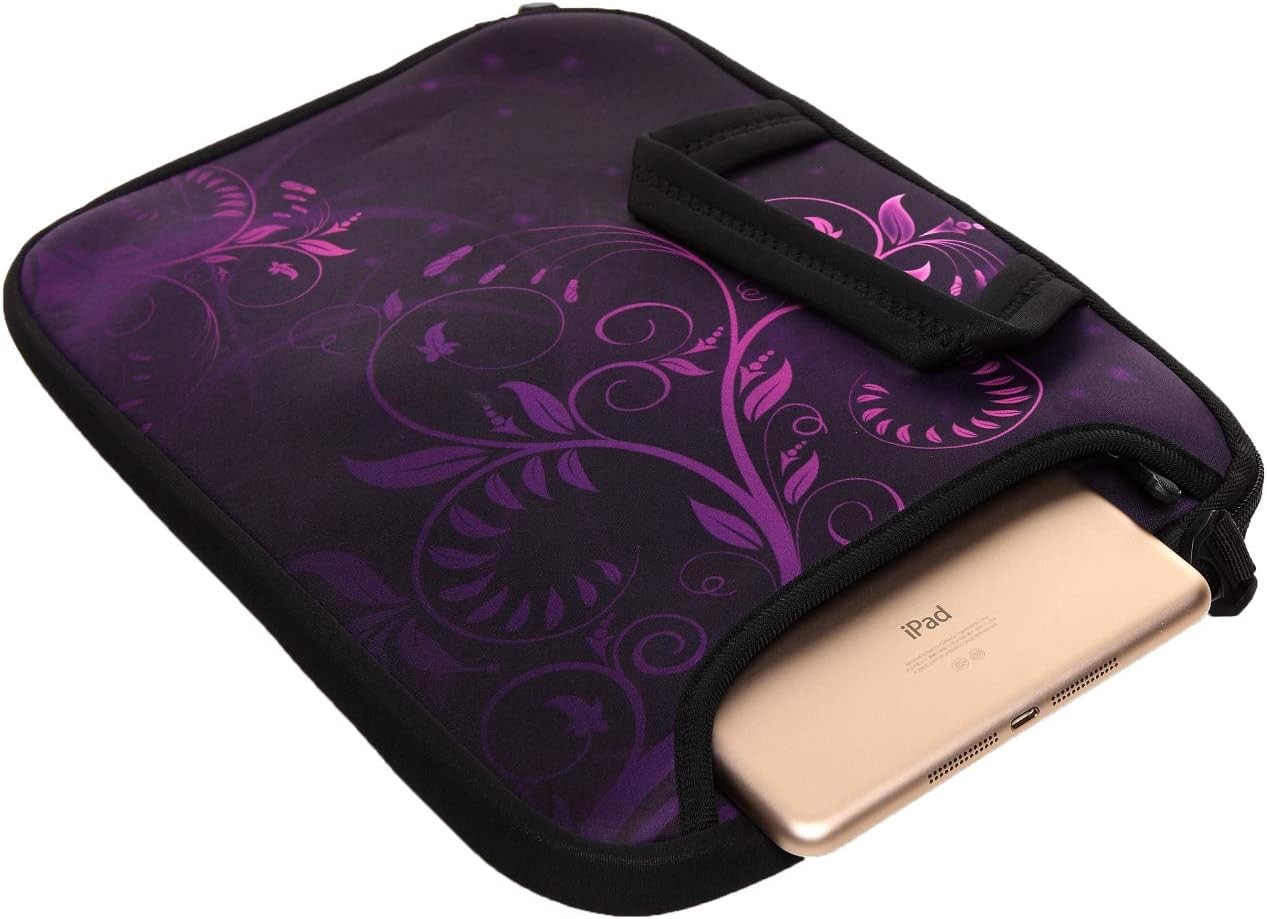 Purple Flower Neoprene Laptop Shoulder Messenger Bag Case Sleeve for 17-Inch Ace