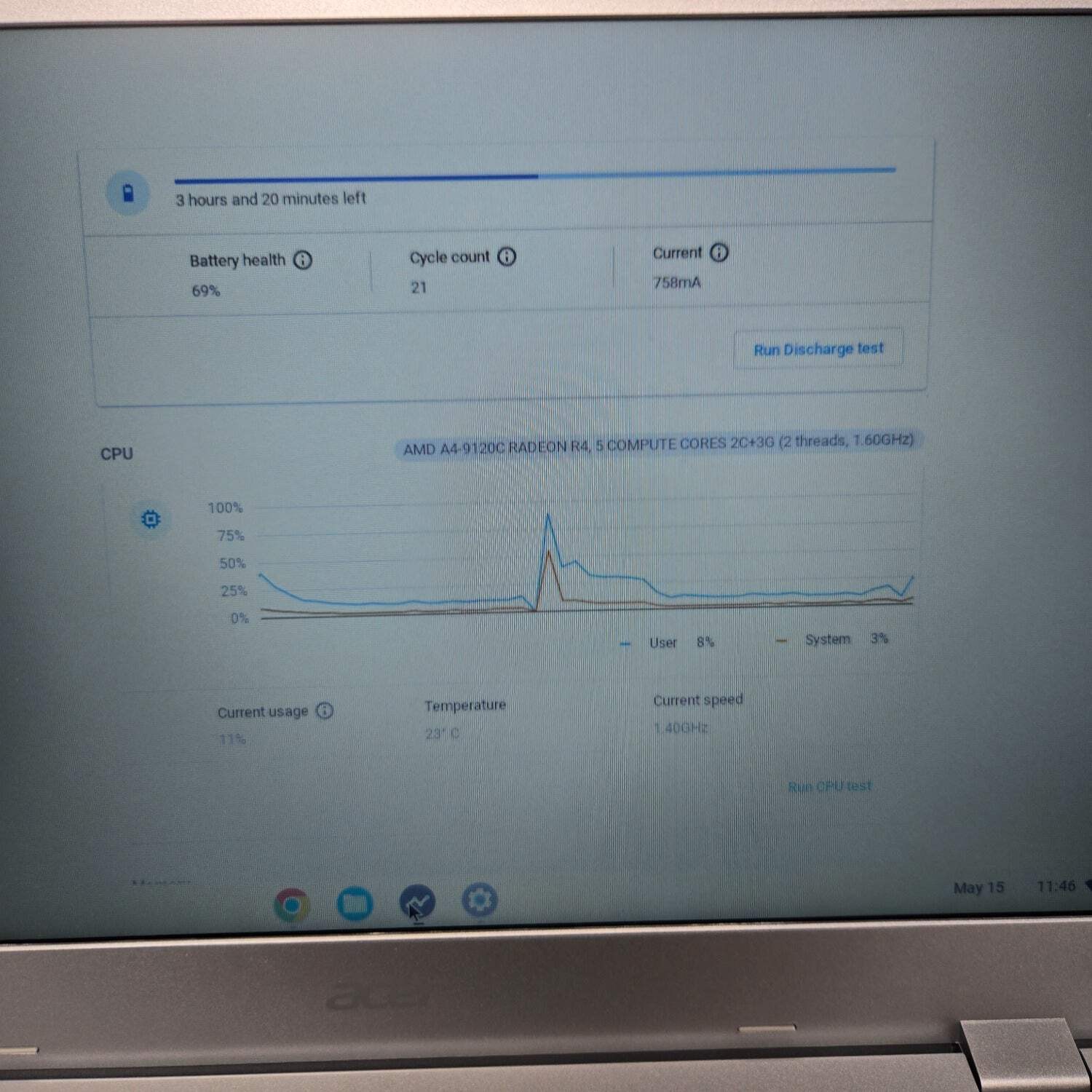 Acer Chromebook 315 CB315-2H 15.6″ A4-9120e 1.6GHz 4GB RAM 32GB SSD