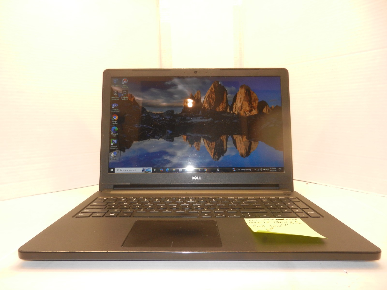 DELL INSPIRON 15 5566 15.6″ CORE i5-7200U@2.5GHz 8GB RAM 250GB HDD WINDOWS 10