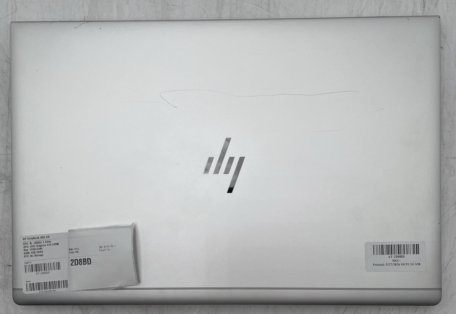 HP EliteBook 850 G6 i5-8365U 1.60GHz 4GB RAM No Storage No OS