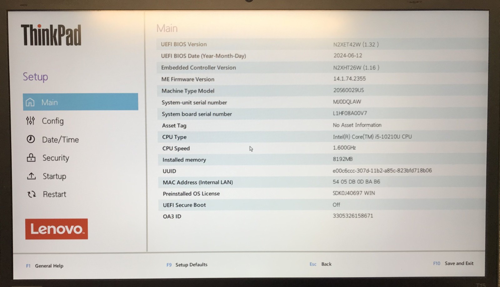 Lenovo ThinkPad T15 Gen 1 15.6″ Laptop i5-10210U 8GB RAM 256GB NVMe