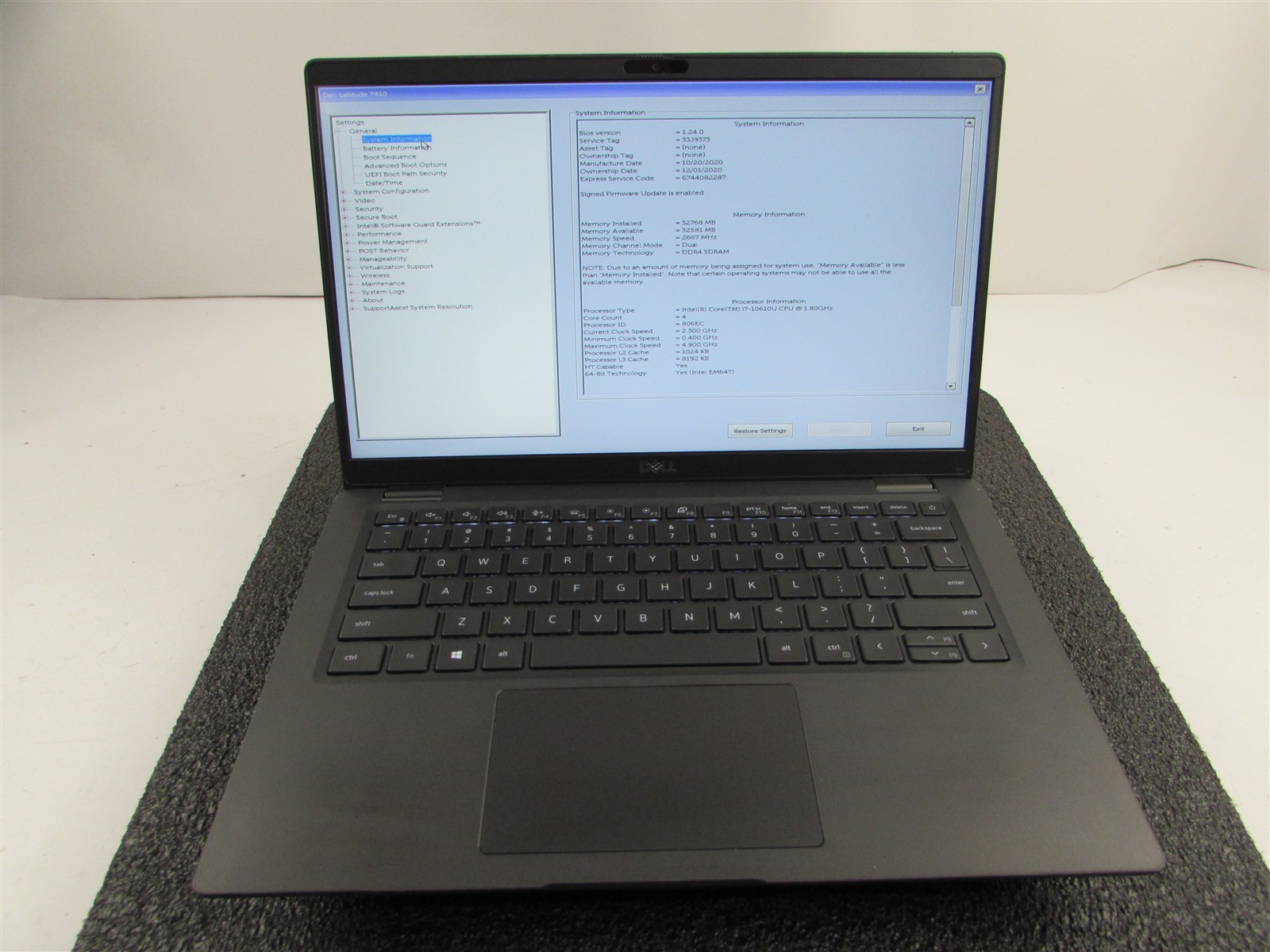 DELL LATITUDE 7410 (Ultrabook) 1920×1080 FHD I7-10610U 512GB SSD 32GB RAM NO O.S