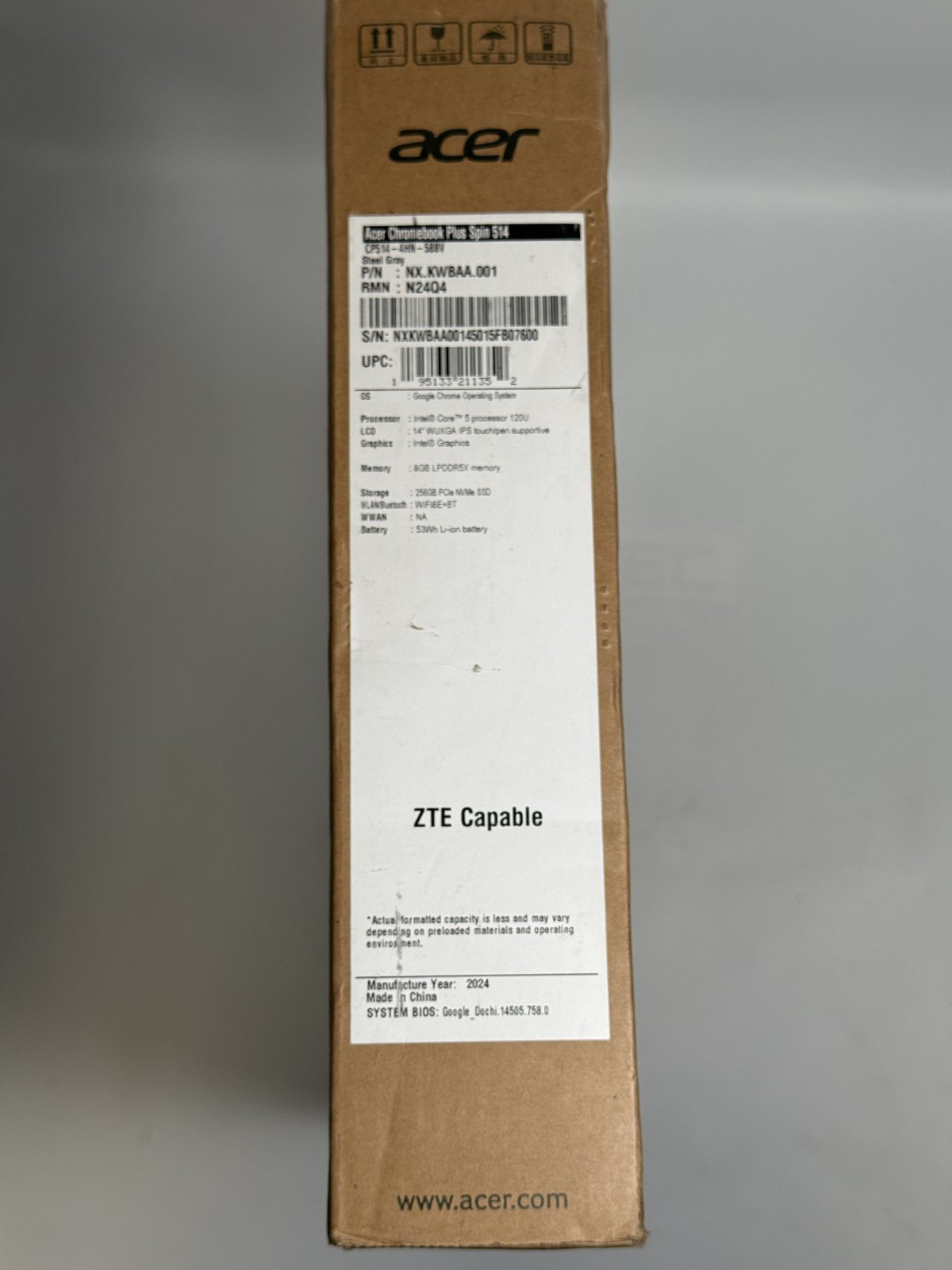 Acer – Chromebook Plus Spin 514 – 14″ IPS Touch Laptop 256GB SSD WiFi 6E*SEALED*