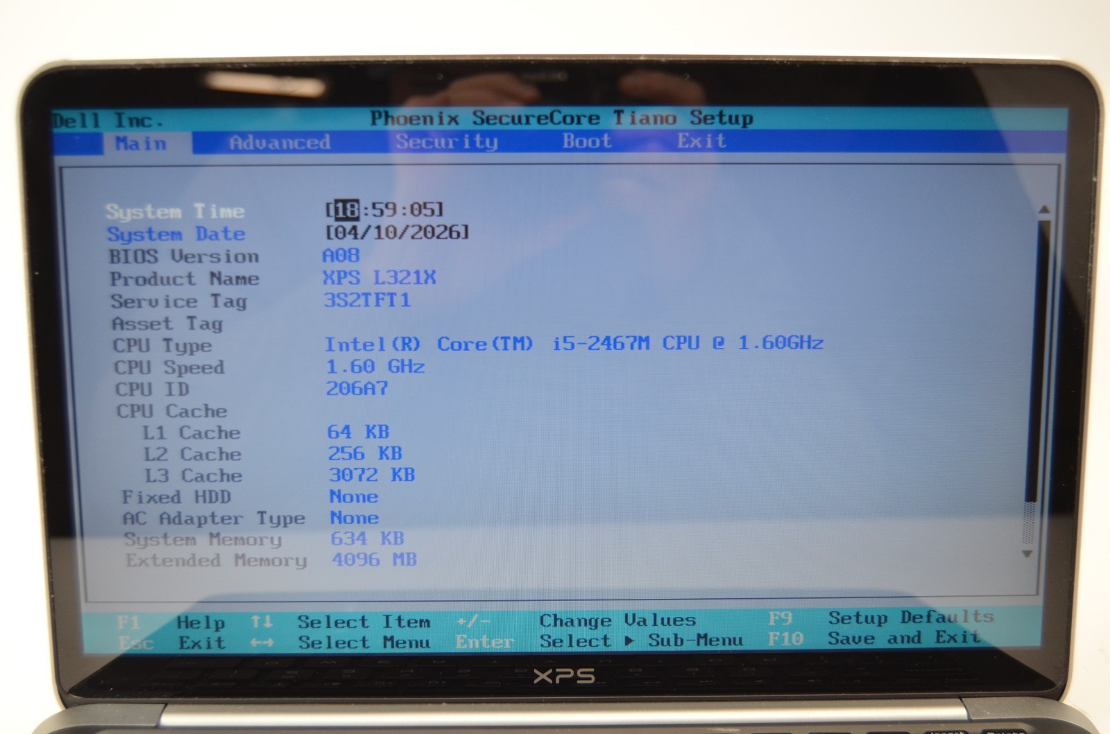 Dell XPS 13 L321X WXGA 13″ LAPTOP i5-2467M 1.6 GHz 4GB RAM NO HDD NO OS