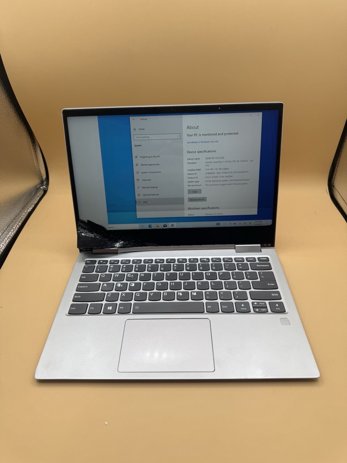 Broken Lenovo Yoga 730-13IKB 13.3″ i5-8250U 8GB RAM 256GB SSD