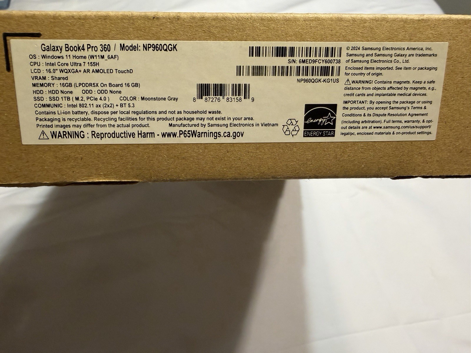 Samsung Galaxy Book4 Pro 360 16″ AMOLED Touch Ultra 7 16GB 1TB W11H 2in1 – NEW