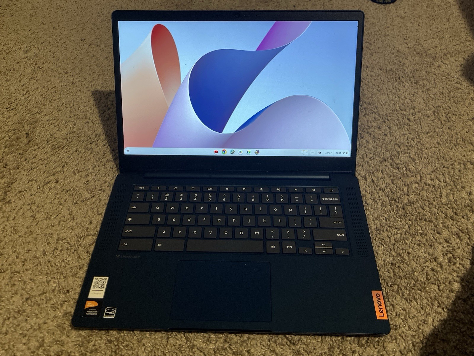 Lenovo Chromebook 14″ Blue Laptop Chrome OS Built-in Webcam Wi-Fi Microphone