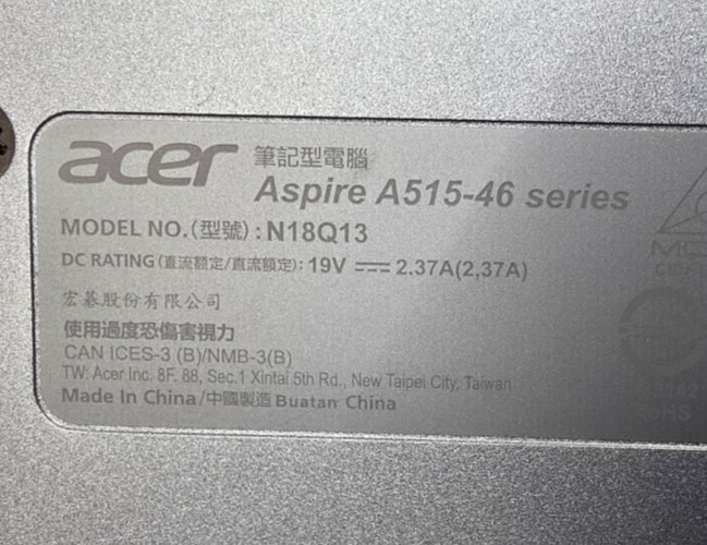 Acer Aspire 5 Laptop AMD RYZEN 3 3350U WITH RADEON VEGA MOBILE 4GB RAM 120GB SSD