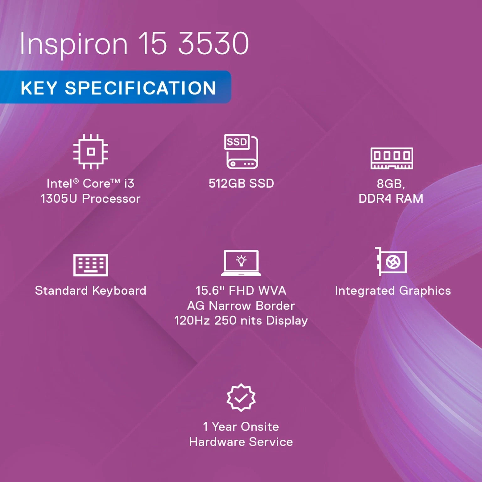 DELL Inspiron | Intel Core i3 13th Gen 1305U – 8 GB/512 GB SSD/Windows