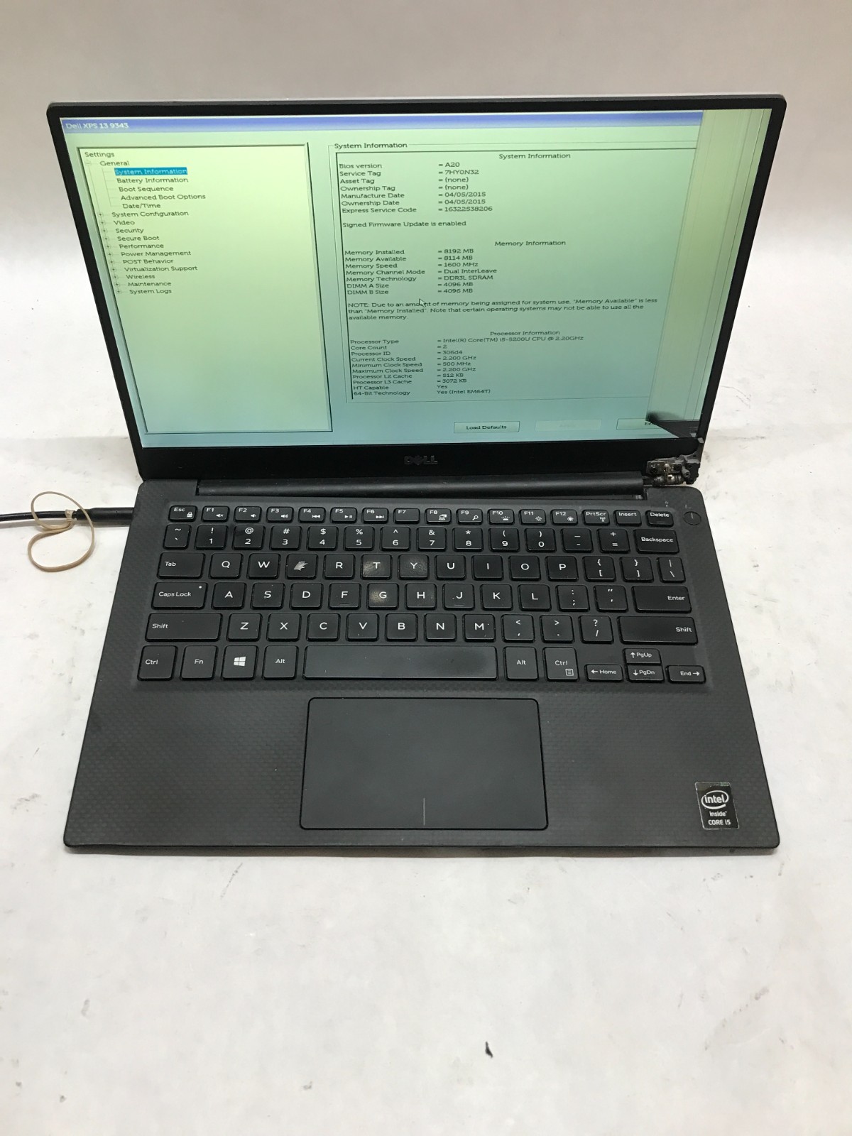 Dell XPS 13 9343 13″ Intel Core i5 8GB RAM NO HDD/OS For Parts CRACKED READ – DW