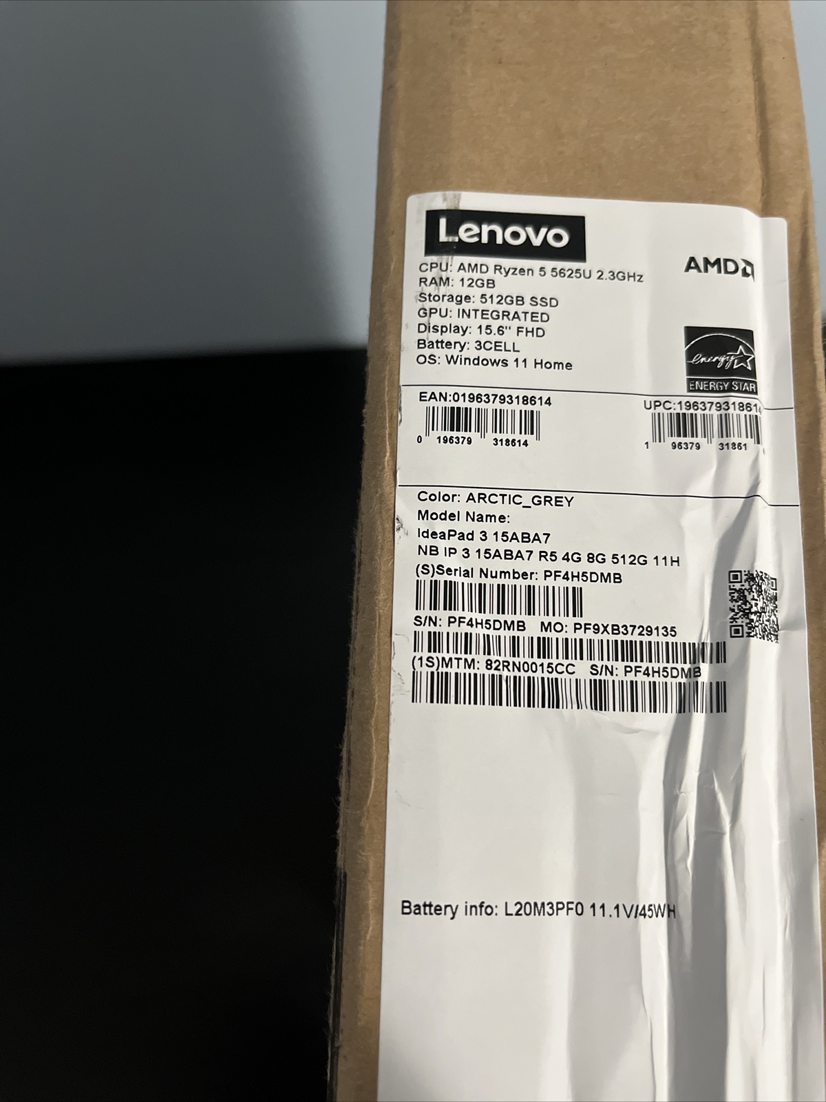 Lenovo Ideapad 3 15ABA7 15.6″ Laptop Arctic Grey 12gb RAM 512ssd