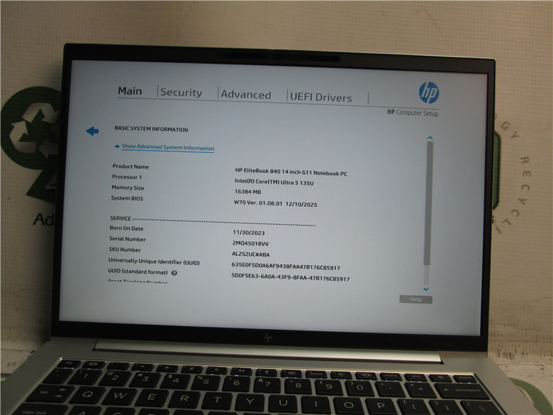 HP EliteBook 840 G11 Laptop Ultra 5-135U 16GB 512GB SSD Win11 Pro COA