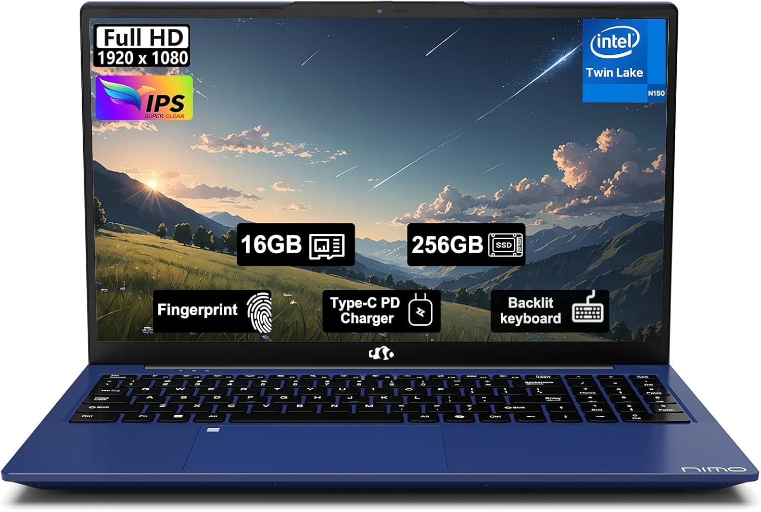 NIMO 15.6 FHD IPS Laptop 16GB RAM 256/512GB/1TB SSD 4 Cores 13th Gen Intel N150