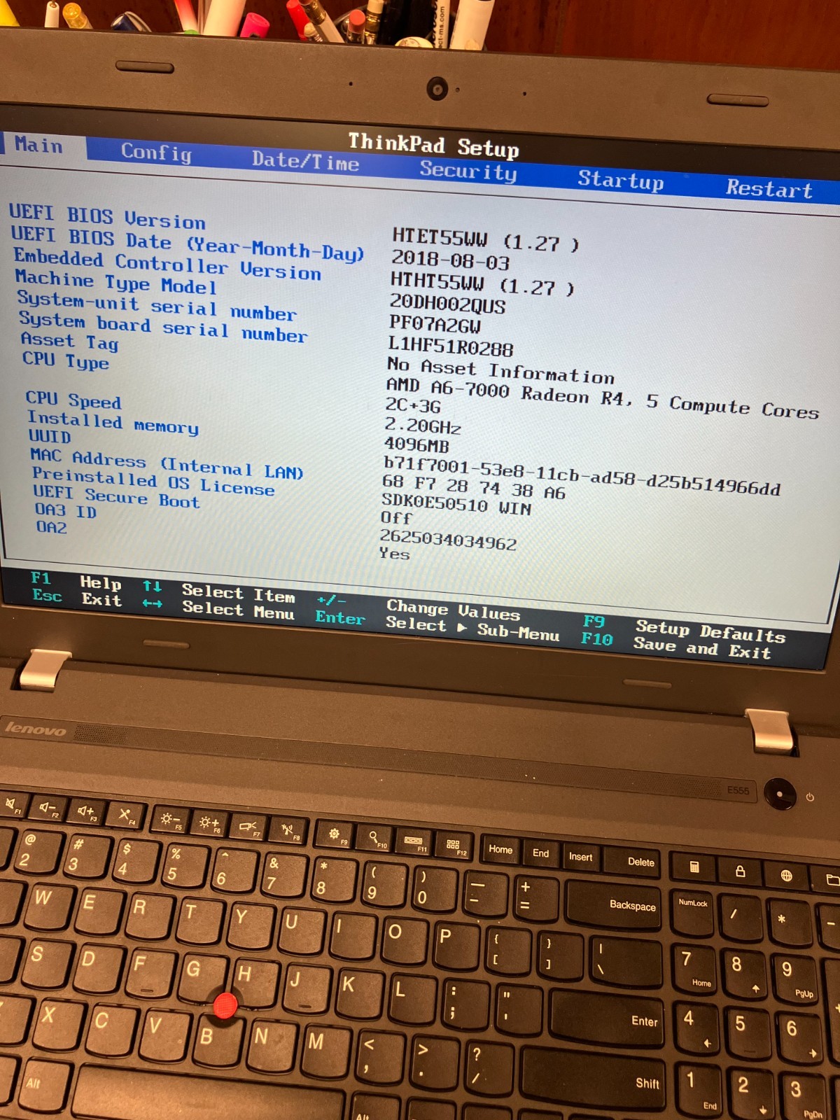 Lenovo ThinkPad E555 20DH002QUS 15.6″ AMD A6-7000 4GB RAM 500GB FOR PARTS