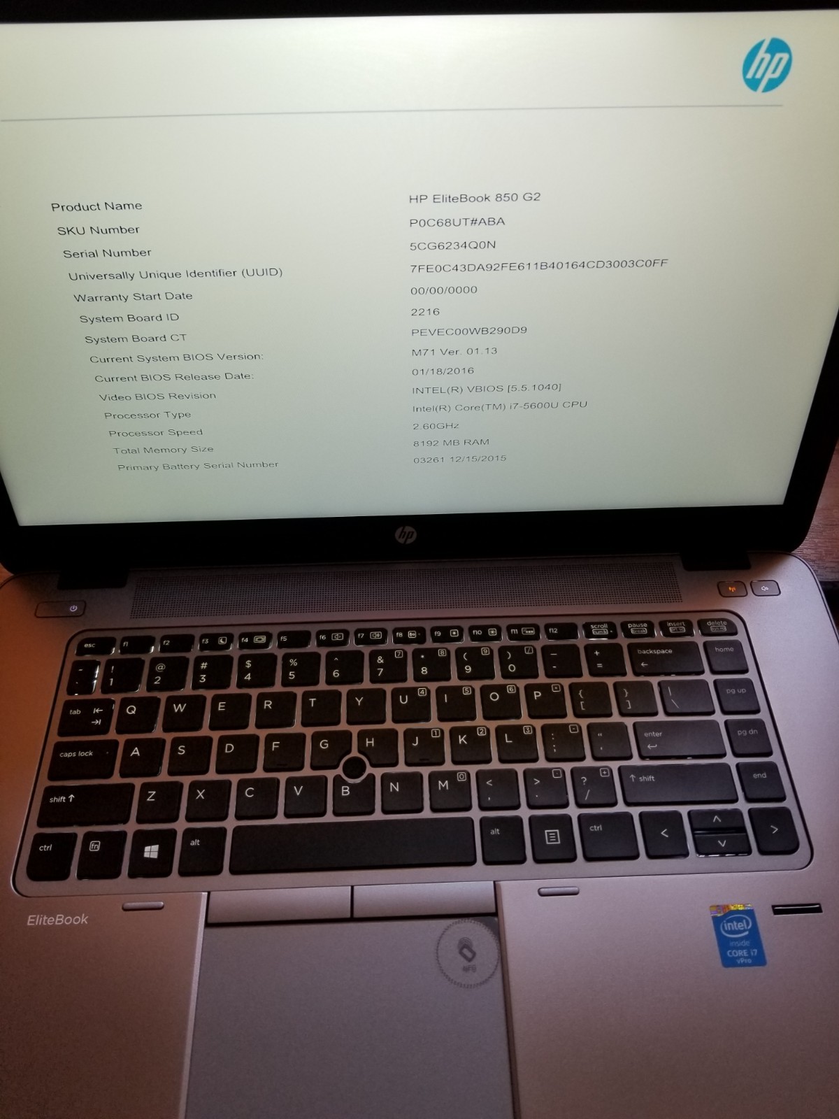Lot 3 HP EliteBook 850 G2 i7-5600U 2.6 GHz 8GB RAM 128GB SSD Batt 15.6″ NO AC|OS