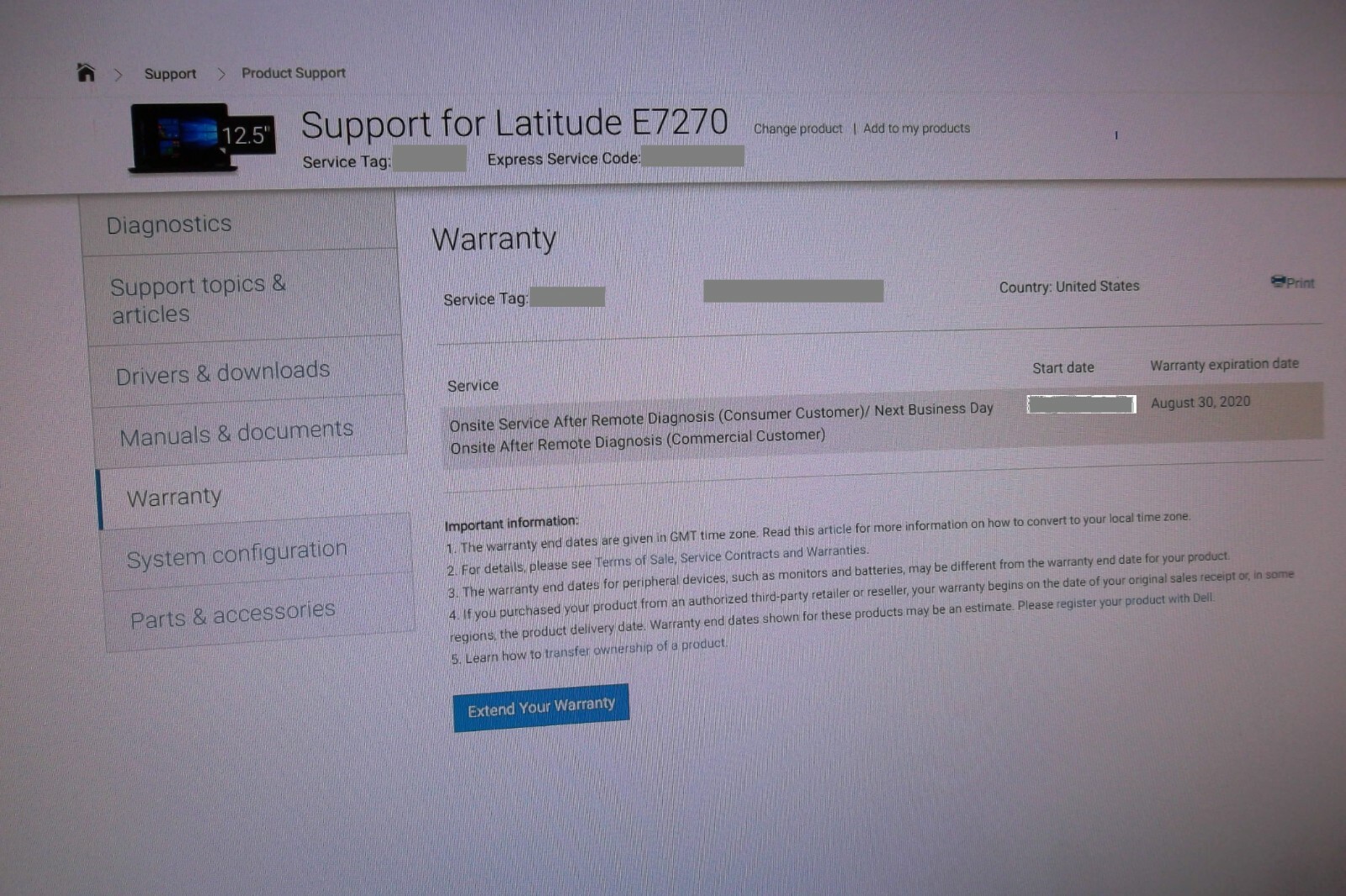 Dell Latitude E7270 Intel i5-6300U 2.4GHz 8GB Wi-Fi WebCAM Bluetooth 256GB SSD