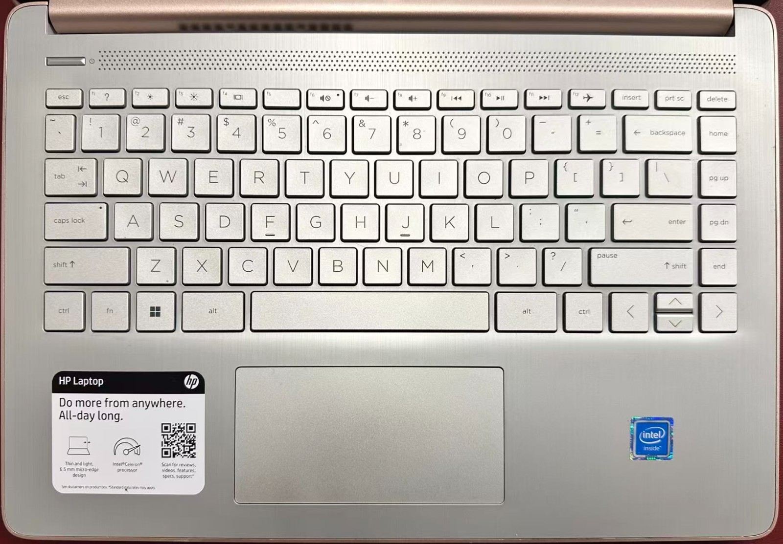 HP Laptop (Champagne Pink) 14-dq0xxx 14″ Celeron N4120 8GB Ram 64gb Storage W10