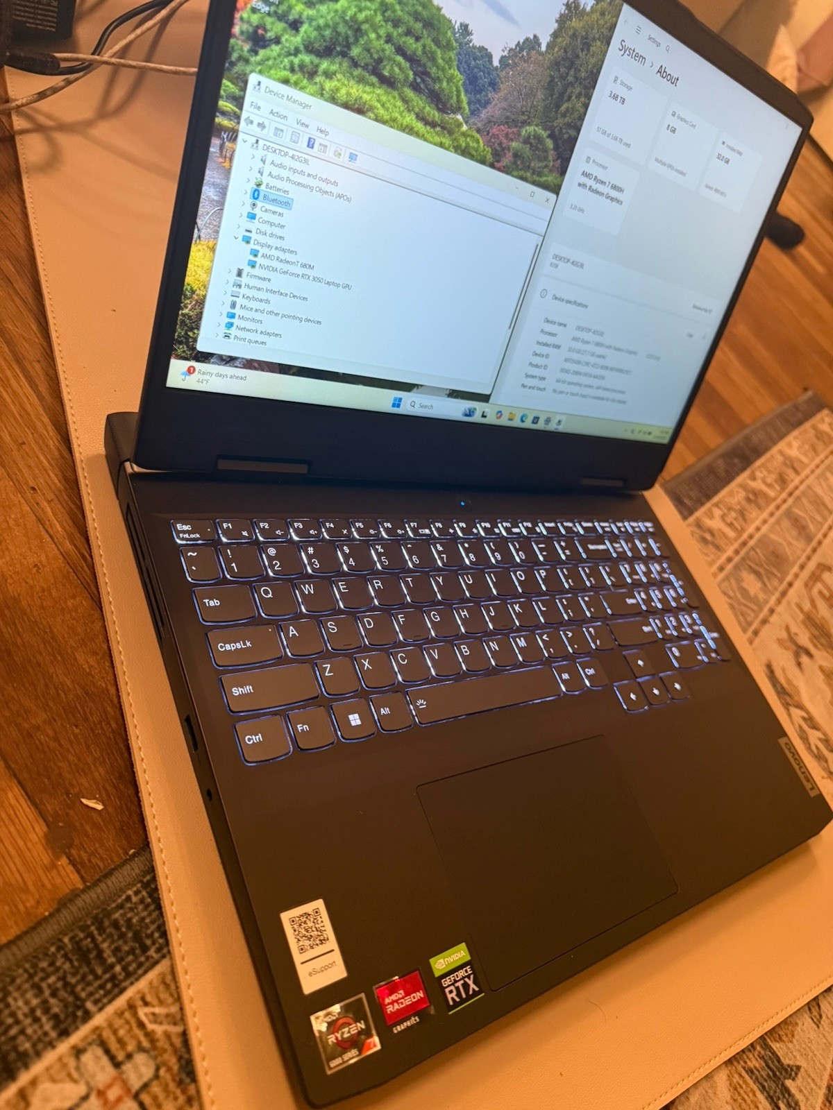 Lenovo IdeaPad Gaming 3 15ARH7 15.6″ 4TB SSD, Ryzen 7 6800H 32gb DDR5 RTX 3050