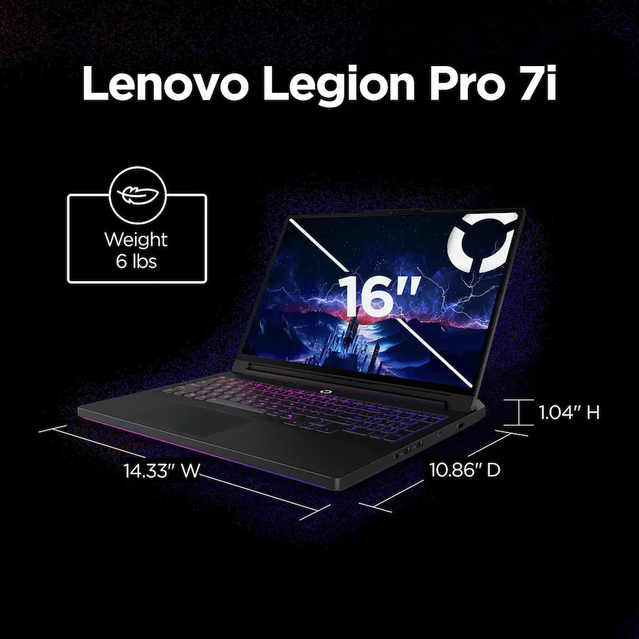 New Lenovo Legion Pro 7i, 16″ 2.5K OLED, Ultra 9 275HX,RTX5080,32GB DDR5,2TB SSD