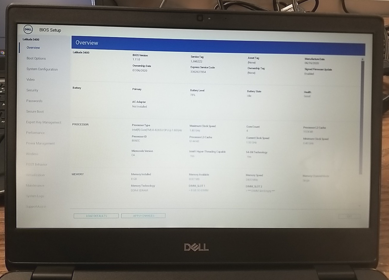 Dell Latitude 3400 14″ (i5-8265U 1.80GHZ, 8GB RAM – 256GB SSD