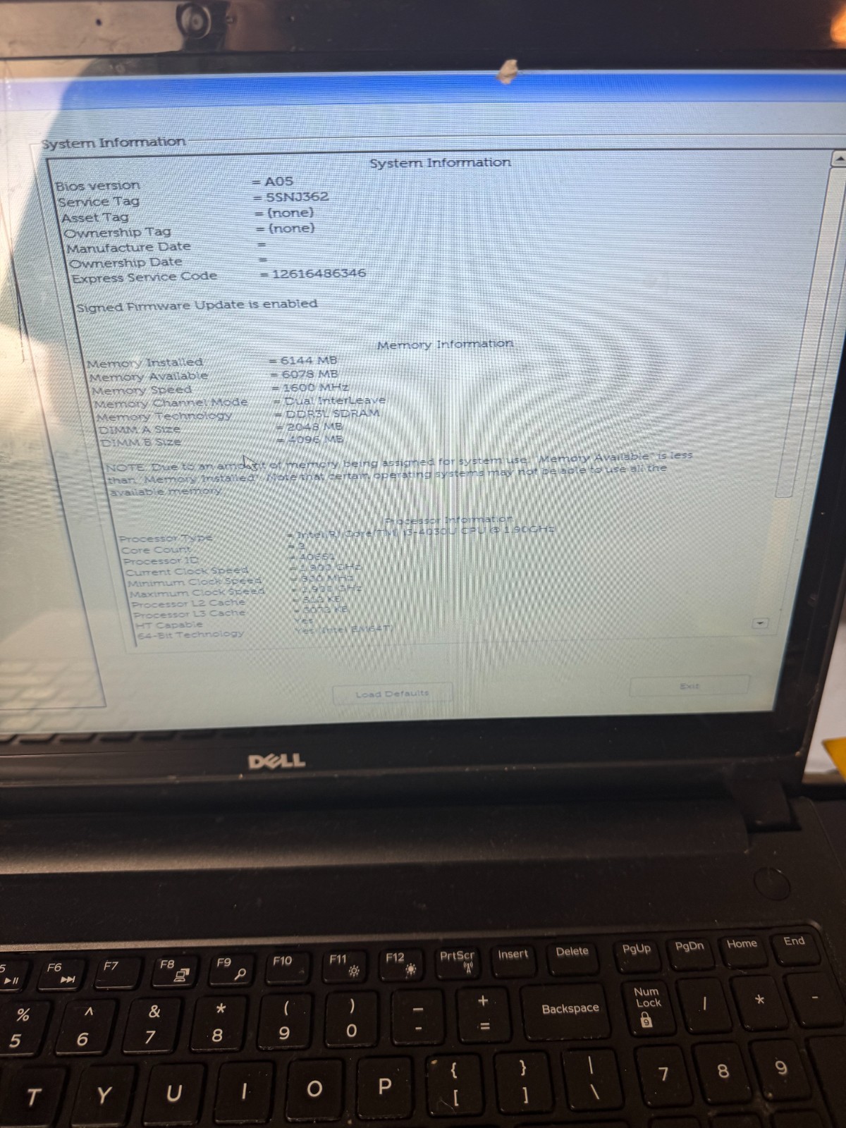 DELL INSPIRON 5558 Core i3-4030U 6GB RAM 500GB HDD 15.6″ Laptop for Repair #5108
